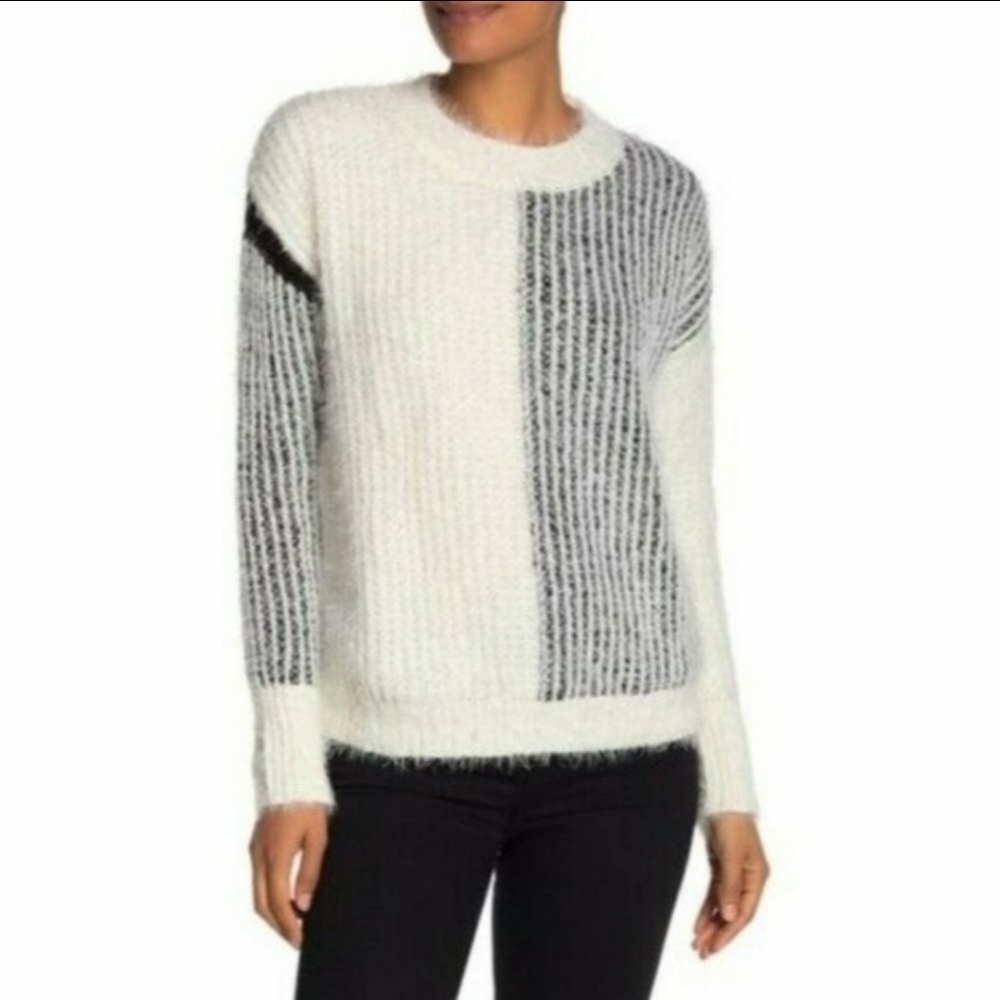 NWT Bobeau Eyelash Colorblock Pullover Sweater Size MP